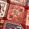 Tappeto Rivoli Rosso Geometrico Ornamenti con Frange