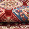 Tappeto Rivoli Rosso Geometrico Ornamenti con Frange