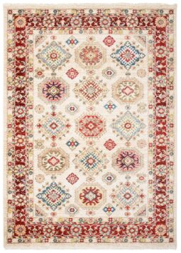 Tappeto Rivoli Classico Crema Geometrico con Frange