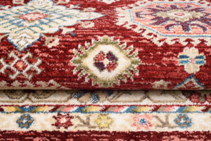 Tappeto Rivoli Classico Rosso Geometrico con Frange