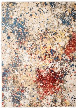 Tappeto Rivoli Astratto Crema Macchie con Frange