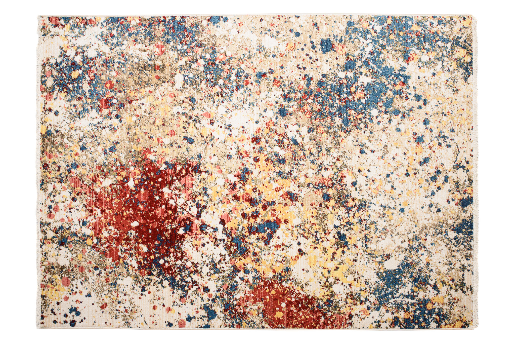 Tappeto Rivoli Astratto Crema Macchie con Frange