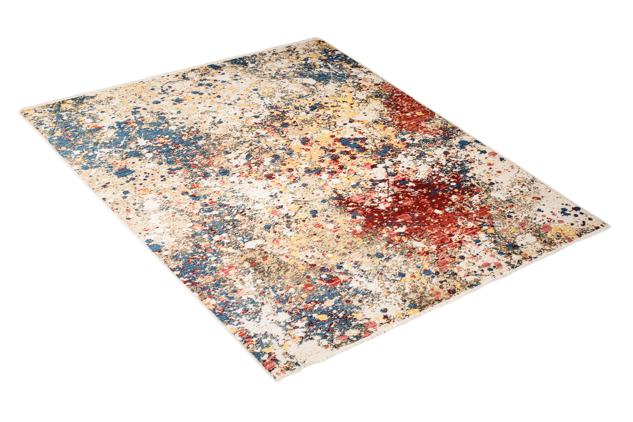 Tappeto Rivoli Astratto Crema Macchie con Frange