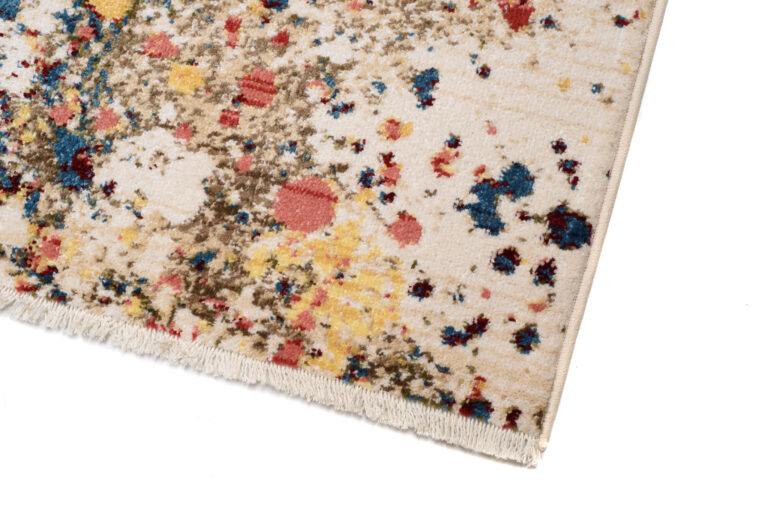 Tappeto Rivoli Astratto Crema Macchie con Frange