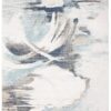 Tappeto Rivoli Crema Blu Astratto con Frange