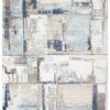 Tappeto Rivoli Grigio Blu Astratto con Frange