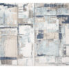 Tappeto Rivoli Grigio Blu Astratto con Frange