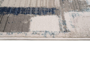 Tappeto Rivoli Grigio Blu Astratto con Frange