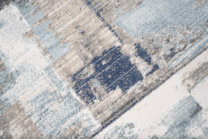 Tappeto Rivoli Grigio Blu Astratto con Frange