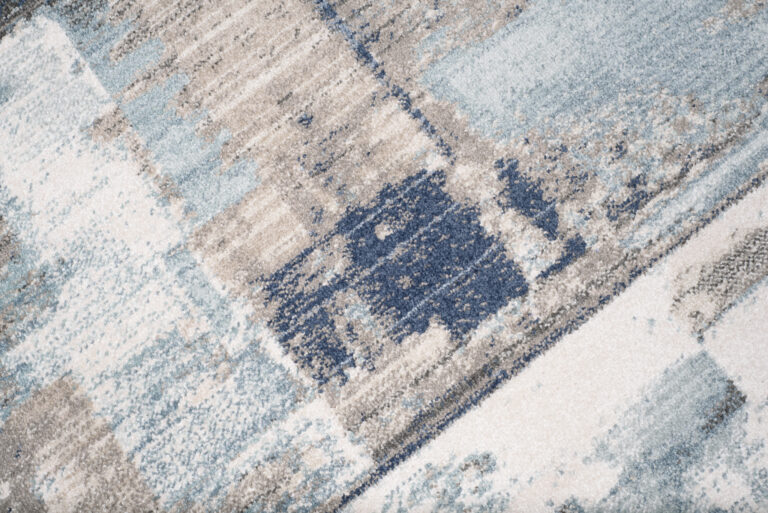 Tappeto Rivoli Grigio Blu Astratto con Frange