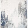 Tappeto Rivoli Crema Blu Sfumature con Frange