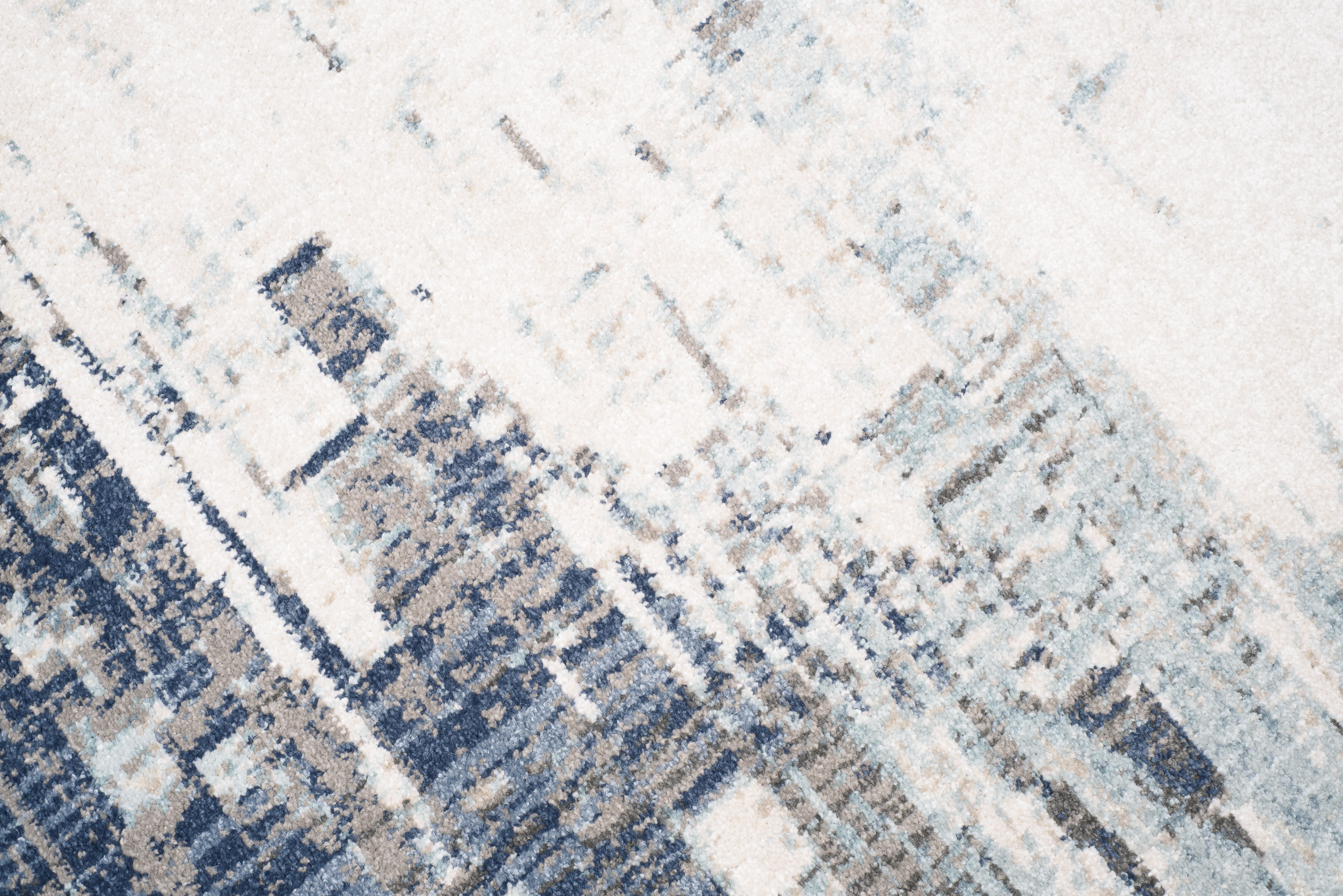Tappeto Rivoli Crema Blu Sfumature con Frange