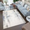 Tappeto Rivoli Crema Blu Chiaro Moderno con Frange