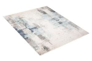 Tappeto Rivoli Crema Blu Chiaro Moderno con Frange