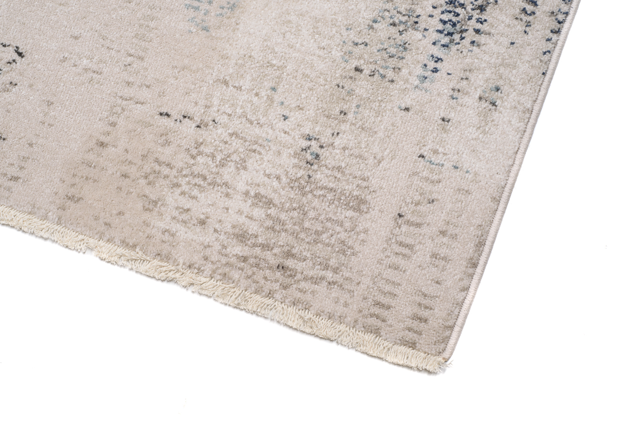 Tappeto Rivoli Crema Blu Chiaro Moderno con Frange