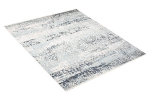 Tappeto Rivoli Sfumature Crema Blu con Frange