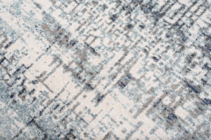 Tappeto Rivoli Sfumature Crema Blu con Frange