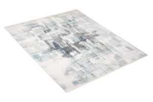 Tappeto Rivoli Crema Blu Astratto Sfumature con Frange