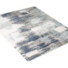 Tappeto Rivoli Blu Scuro Grigio Astratto con Frange