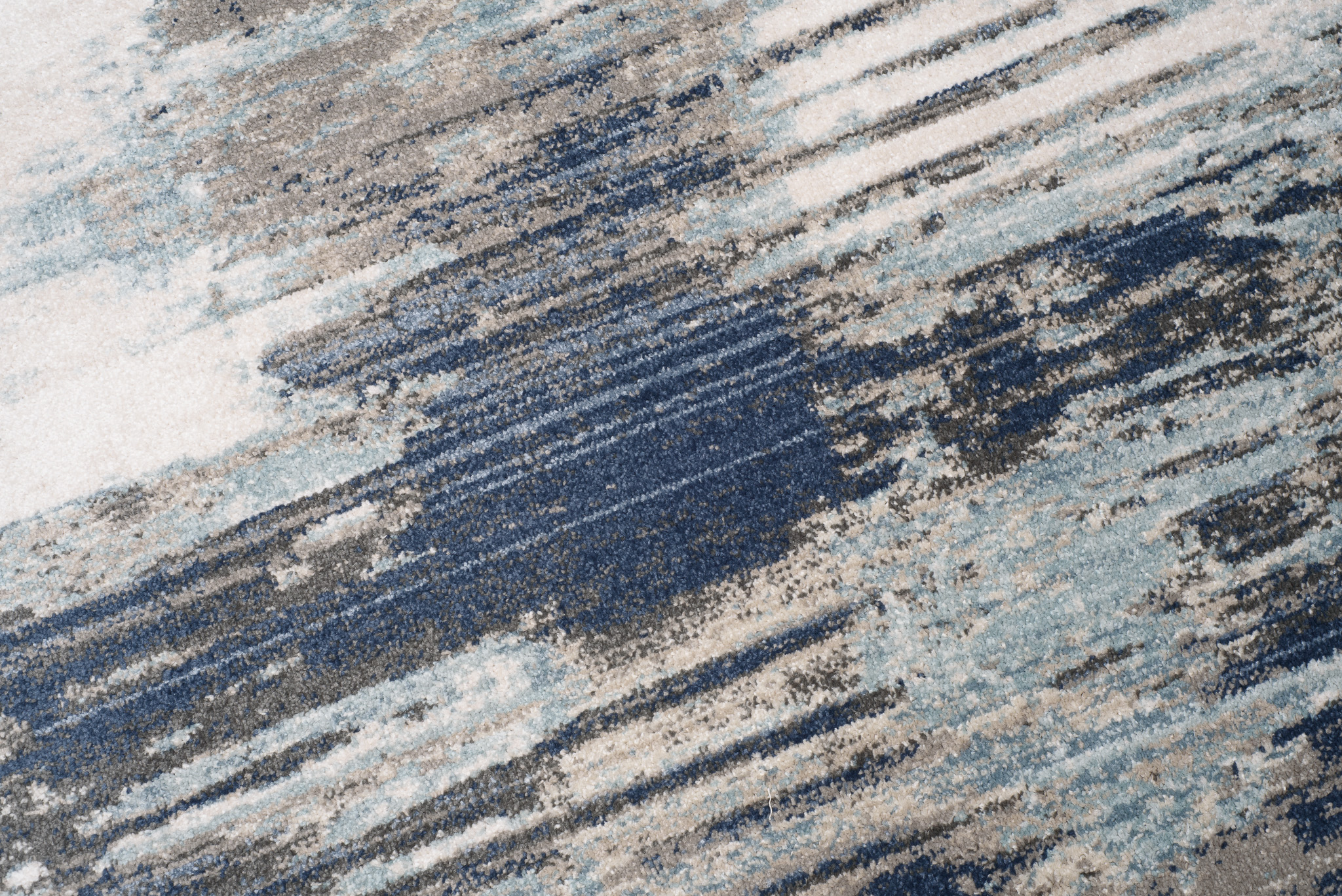 Tappeto Rivoli Blu Scuro Grigio Astratto con Frange