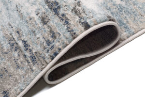 Tappeto Rivoli Blu Scuro Grigio Astratto con Frange