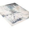 Tappeto Rivoli Crema Blu Astratto Vernice con Frange