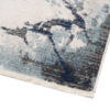Tappeto Rivoli Crema Blu Astratto Vernice con Frange