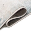 Tappeto Rivoli Crema Blu Astratto Vernice con Frange