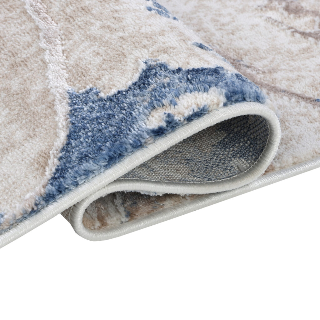 Tappeto Como Beige Blu Marmo