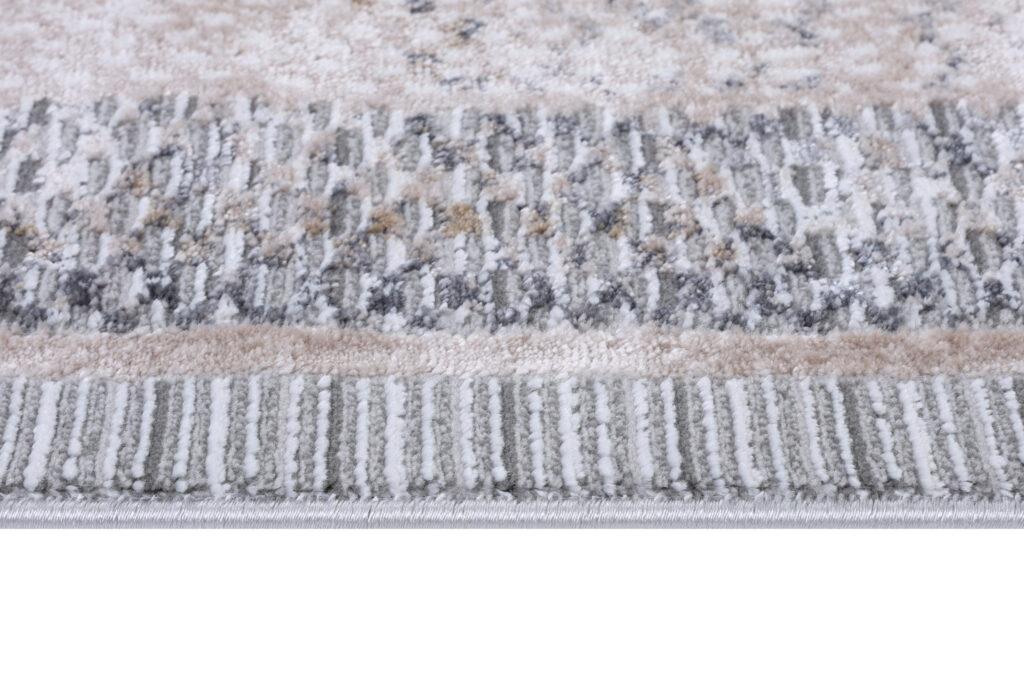 Tappeto Como Grigio Beige con Cornice