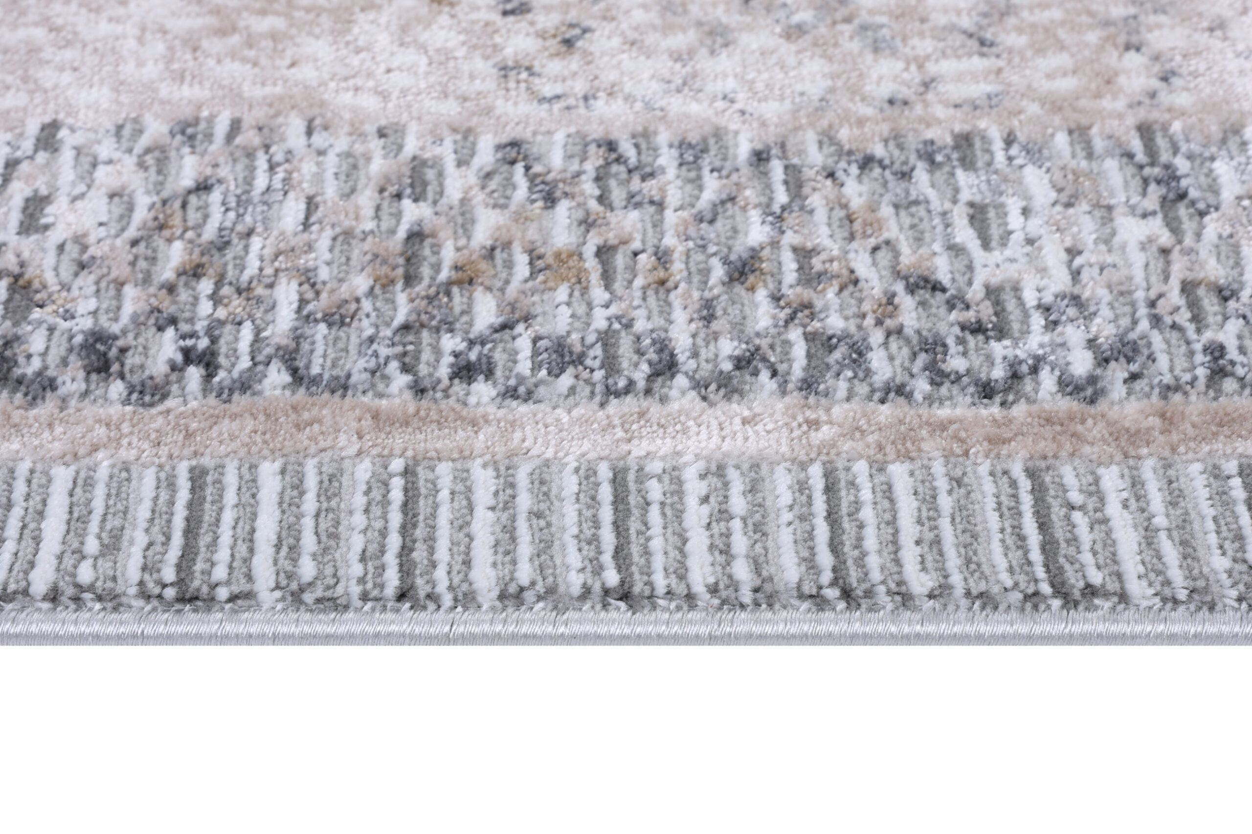 Tappeto Como Grigio Beige con Cornice