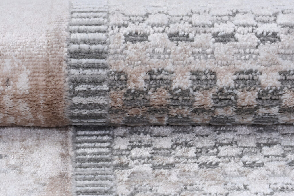 Tappeto Como Grigio Beige con Cornice
