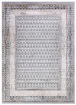 Tappeto Como Grigio Beige con Cornice