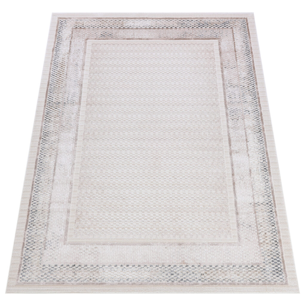 Tappeto Como Crema Beige con Cornice