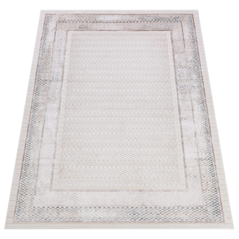 Tappeto Como Crema Beige con Cornice