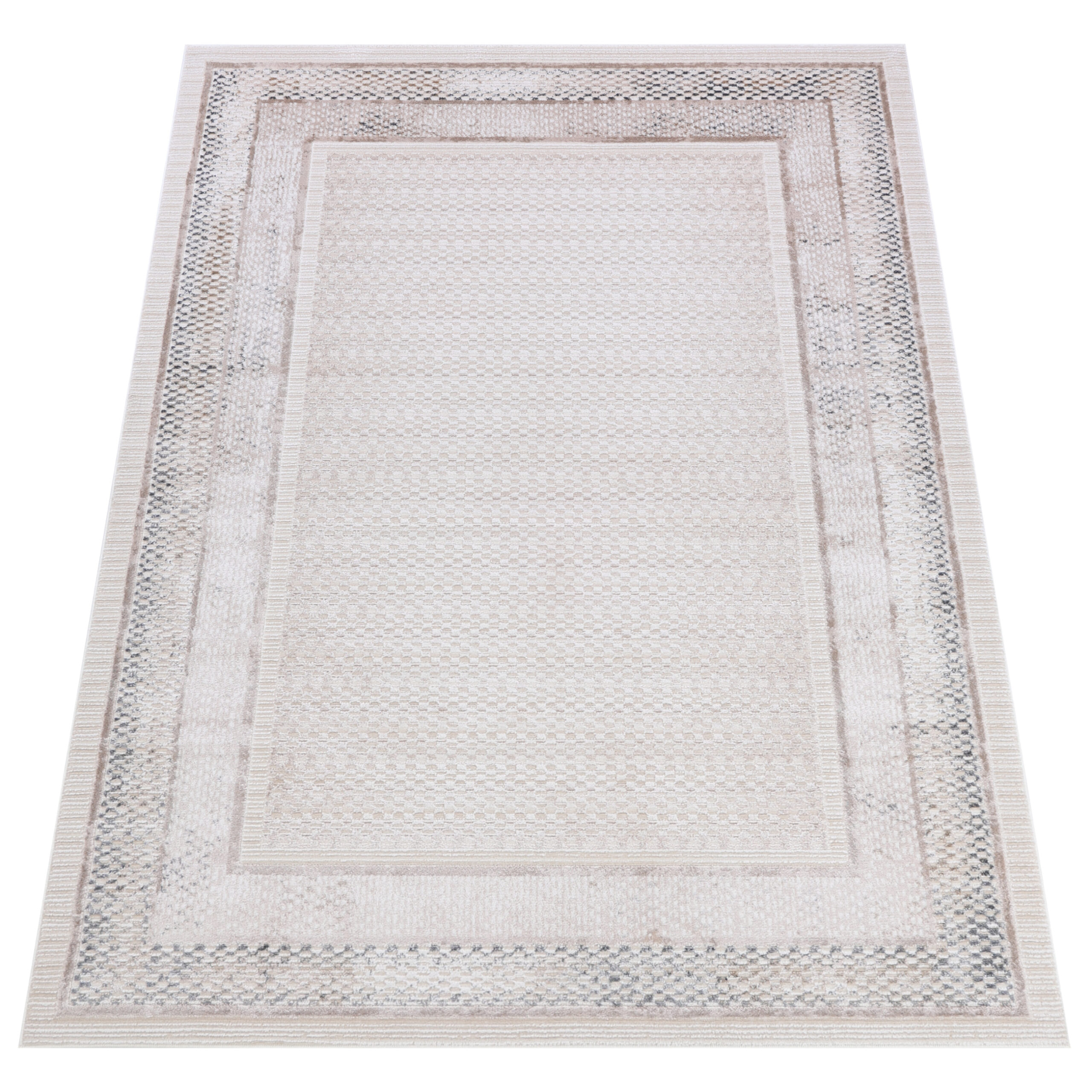 Tappeto Como Crema Beige con Cornice