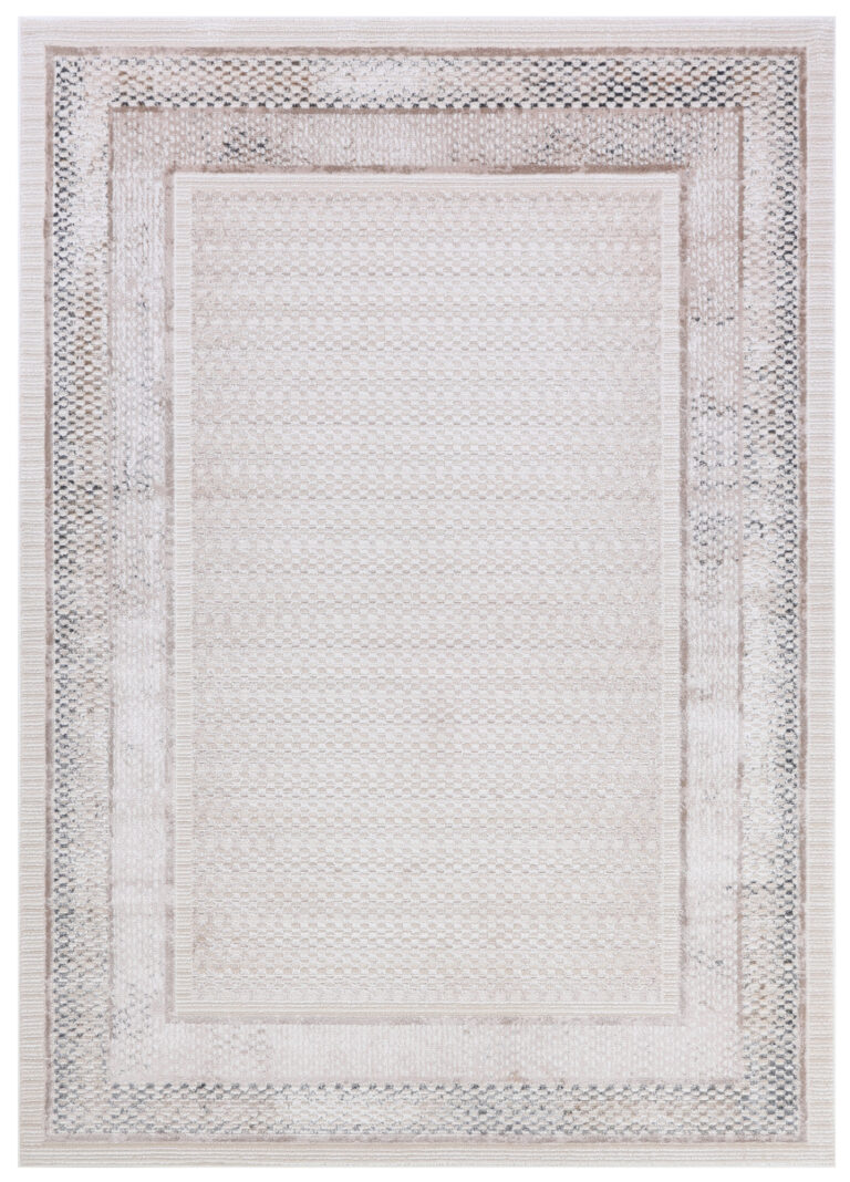 Tappeto Como Crema Beige con Cornice