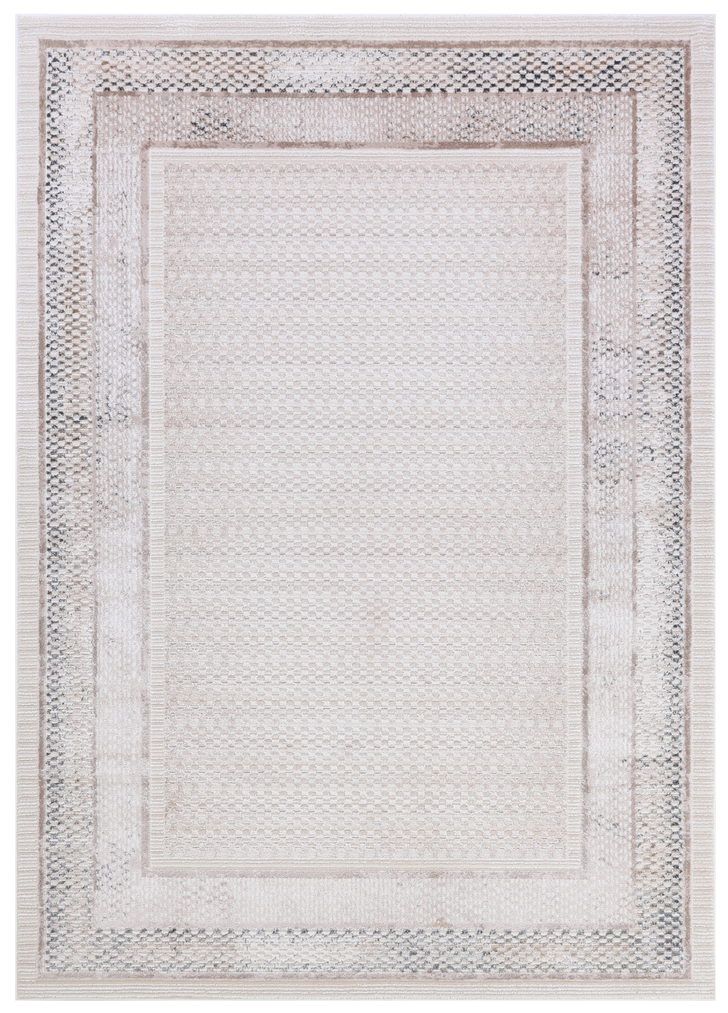 Tappeto Como Crema Beige con Cornice
