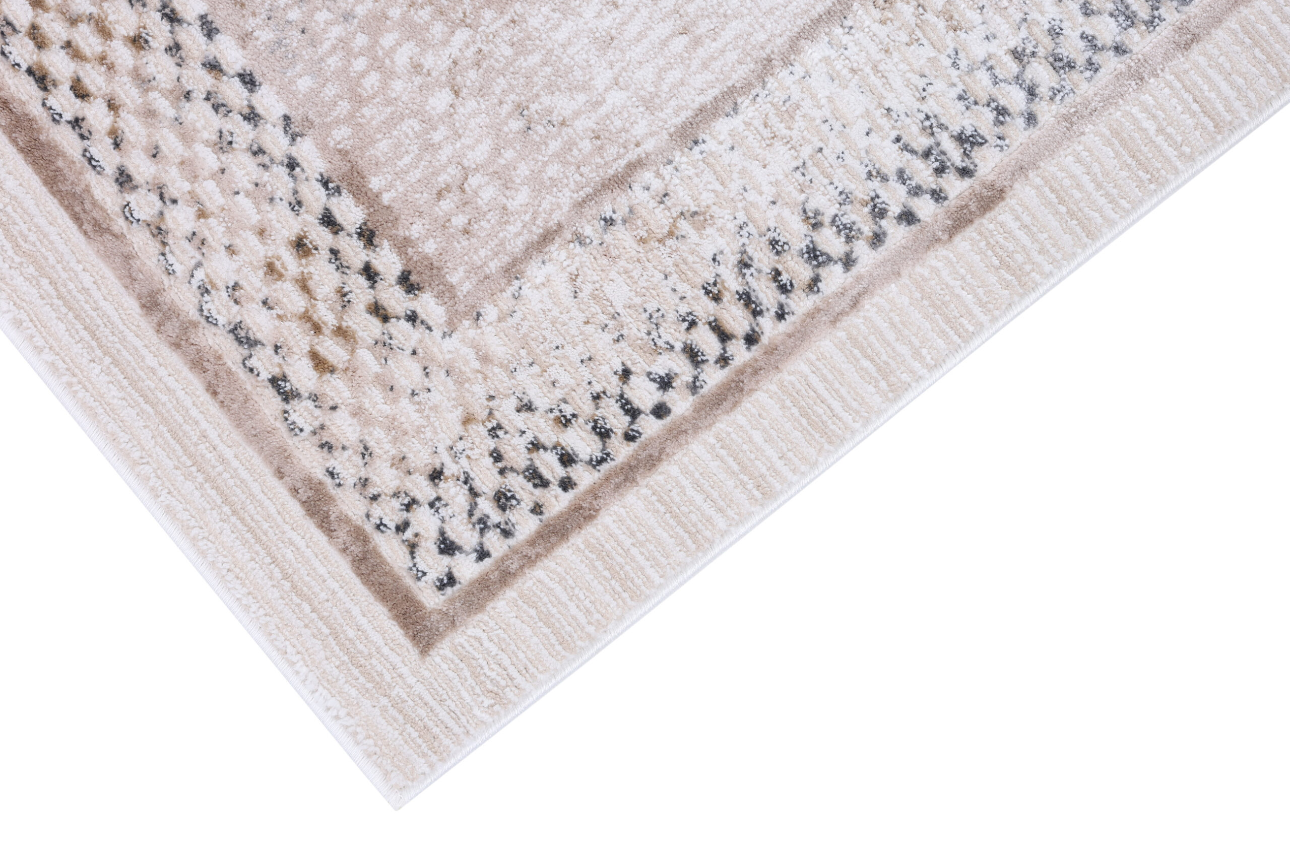 Tappeto Como Crema Beige con Cornice