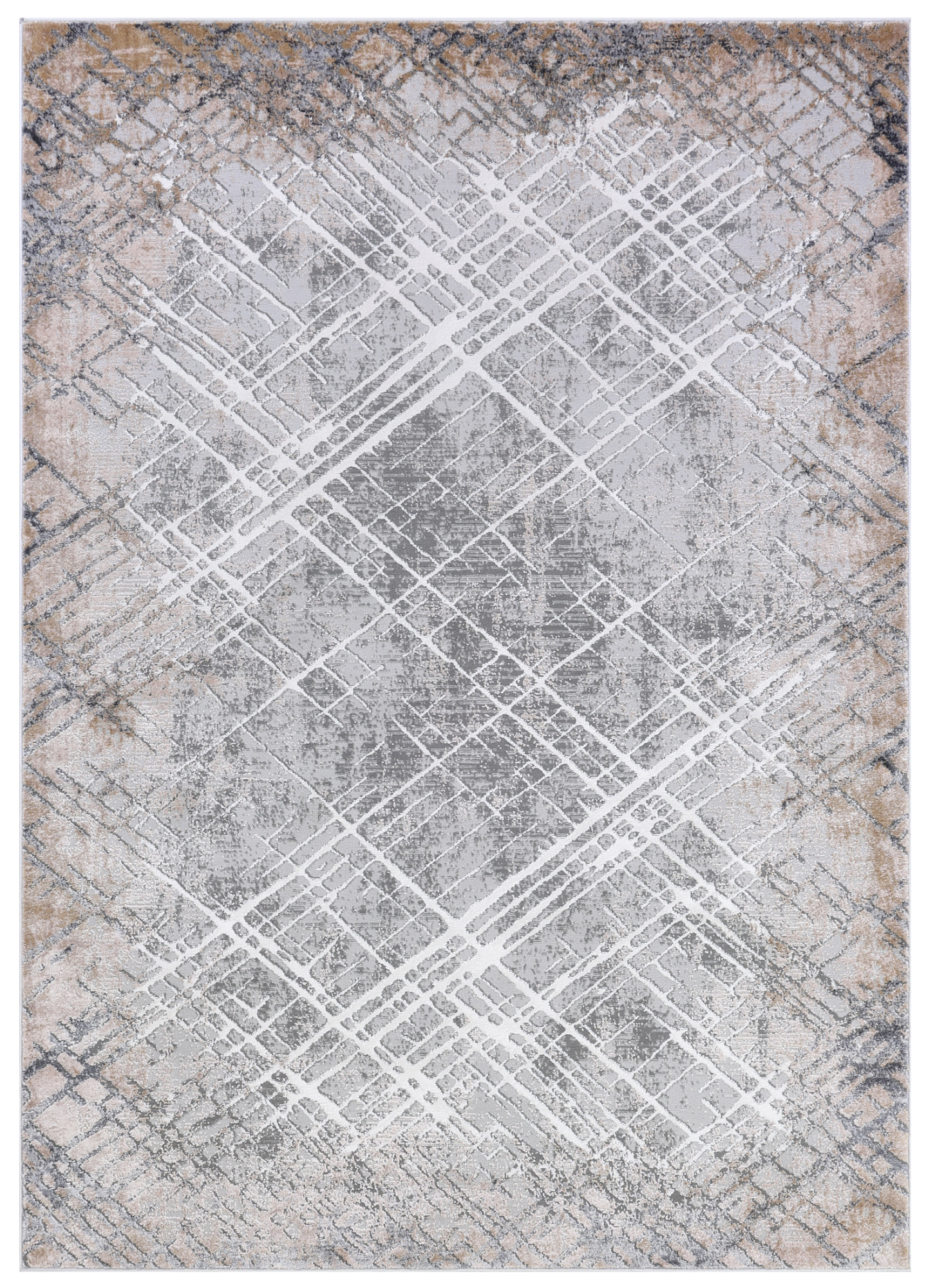 Tappeto Como Grigio Beige a Quadri