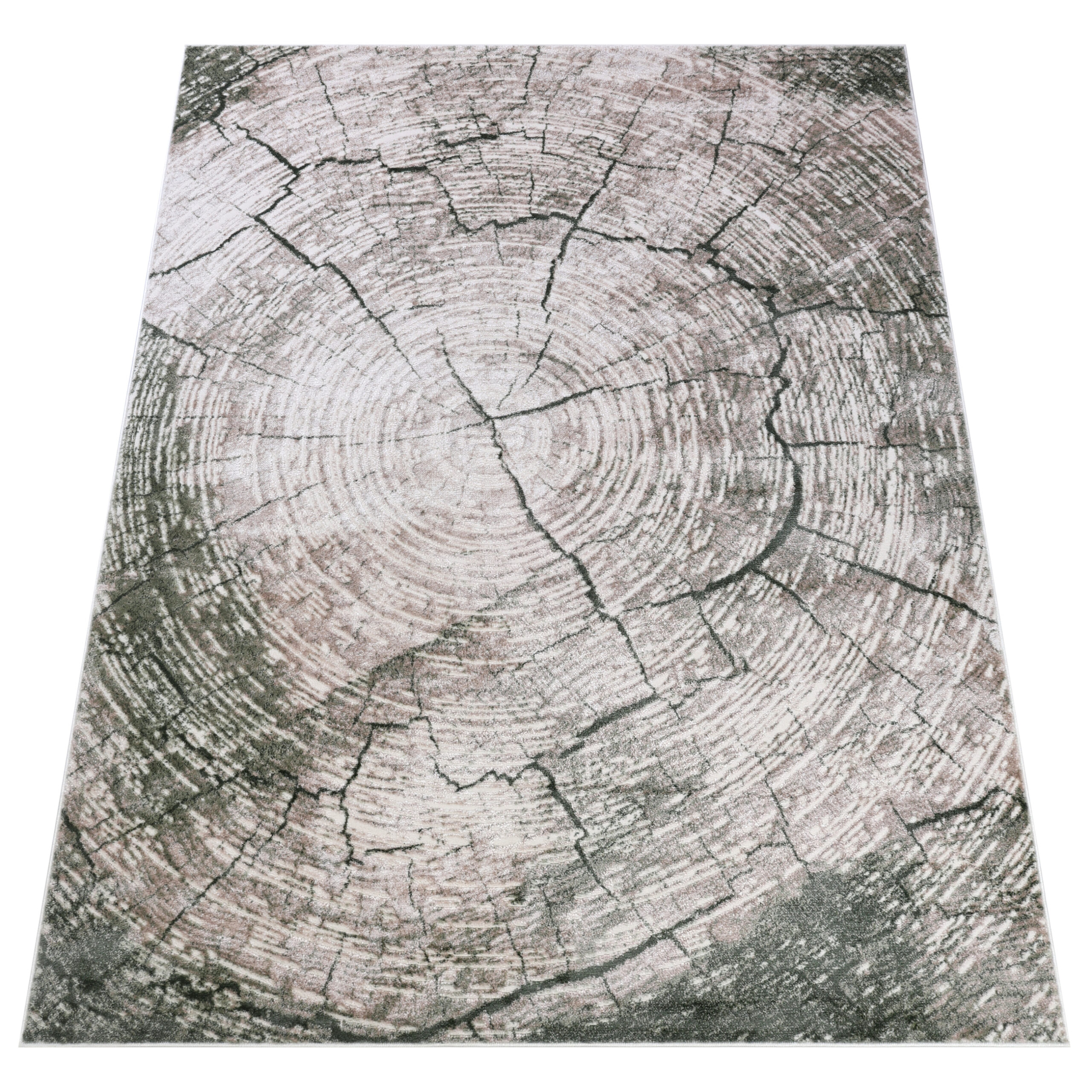 Tappeto Como Beige Verde a Tronco d'Albero