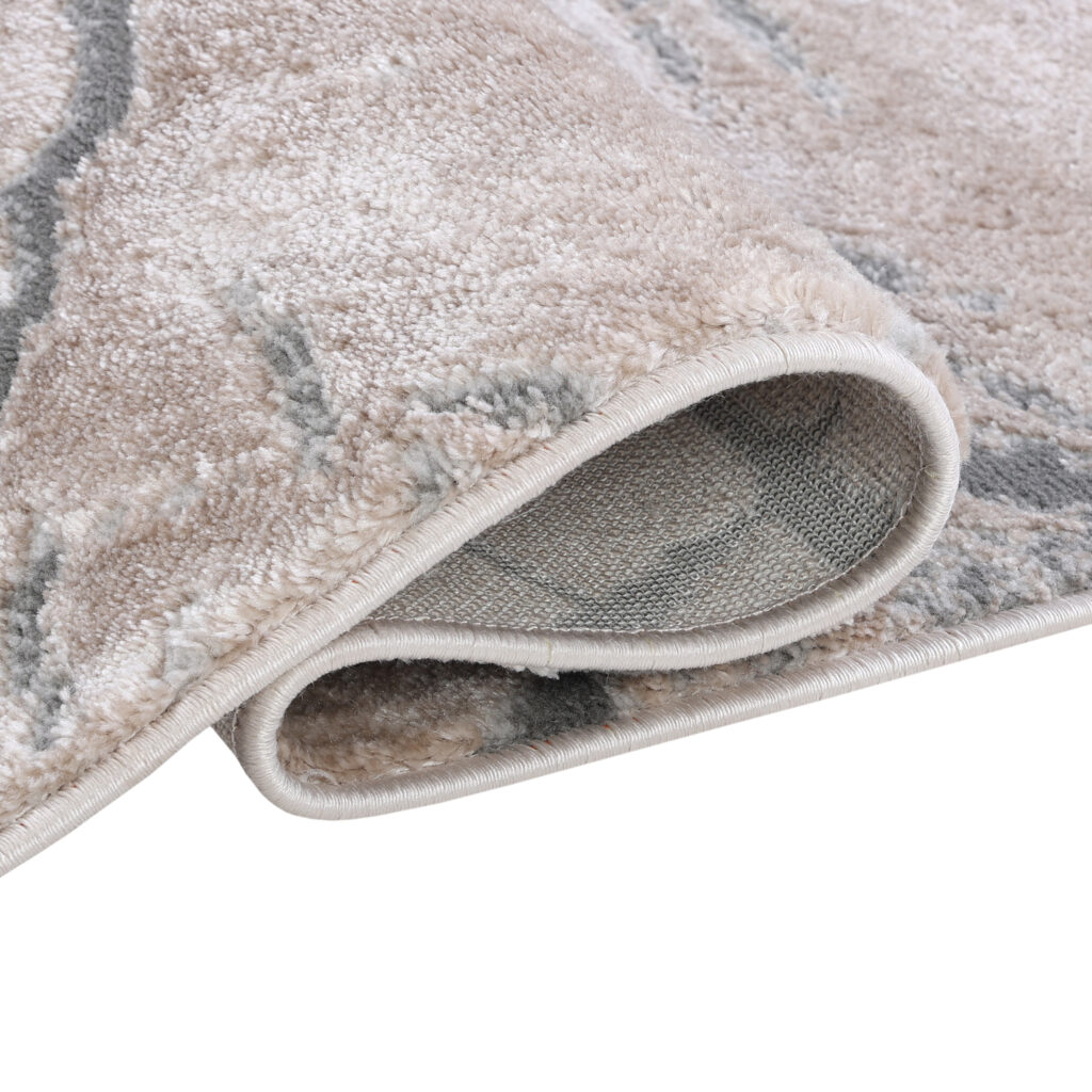 Tappeto Como Beige Grigio Struttura Legno