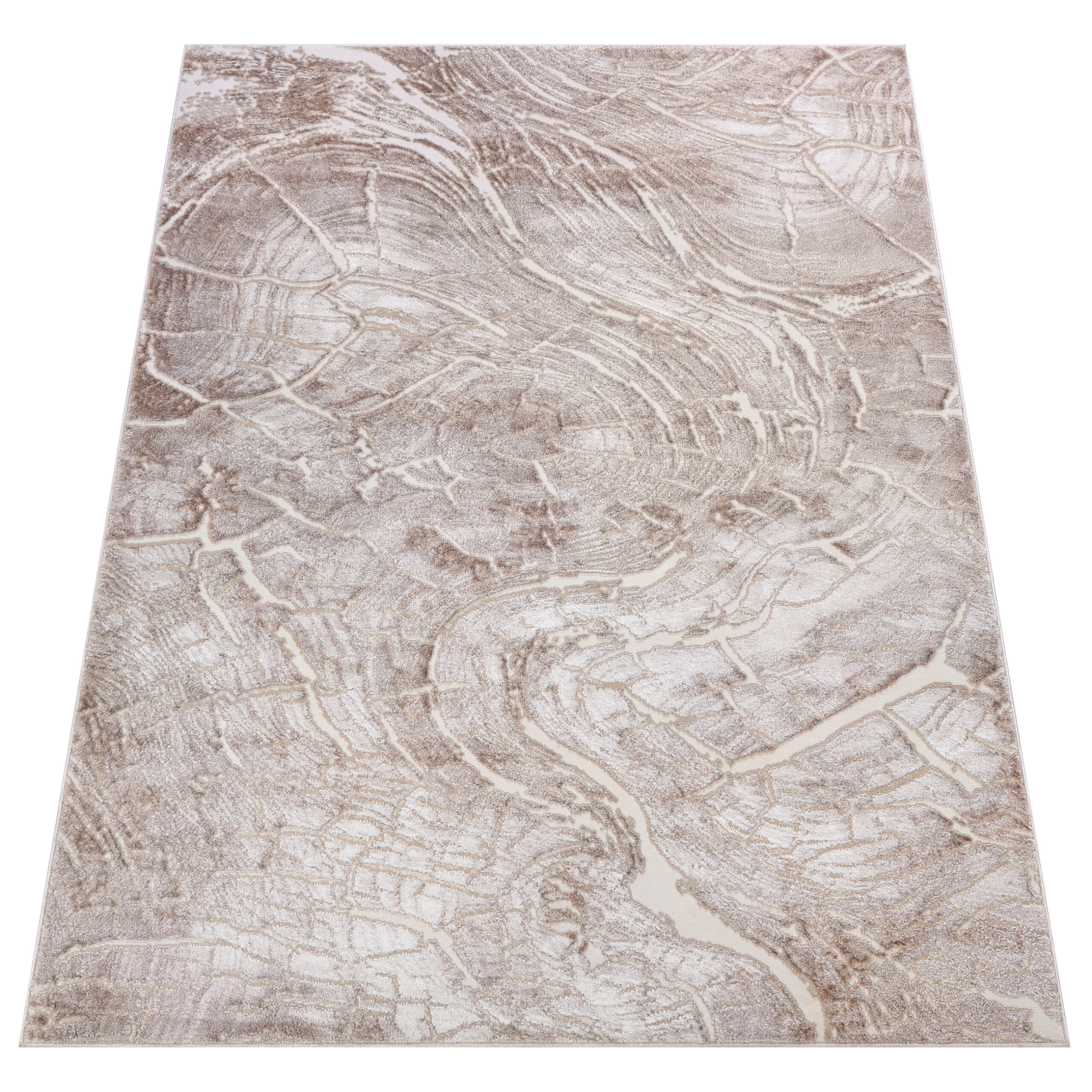 Tappeto Como Beige Chiaro Struttura Legno