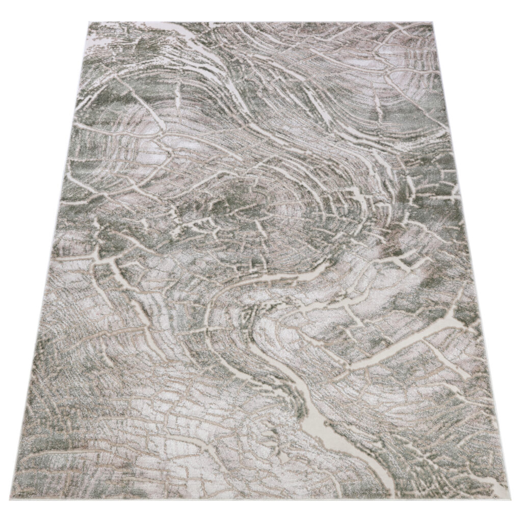 Tappeto Como Beige Verde Struttura Legno