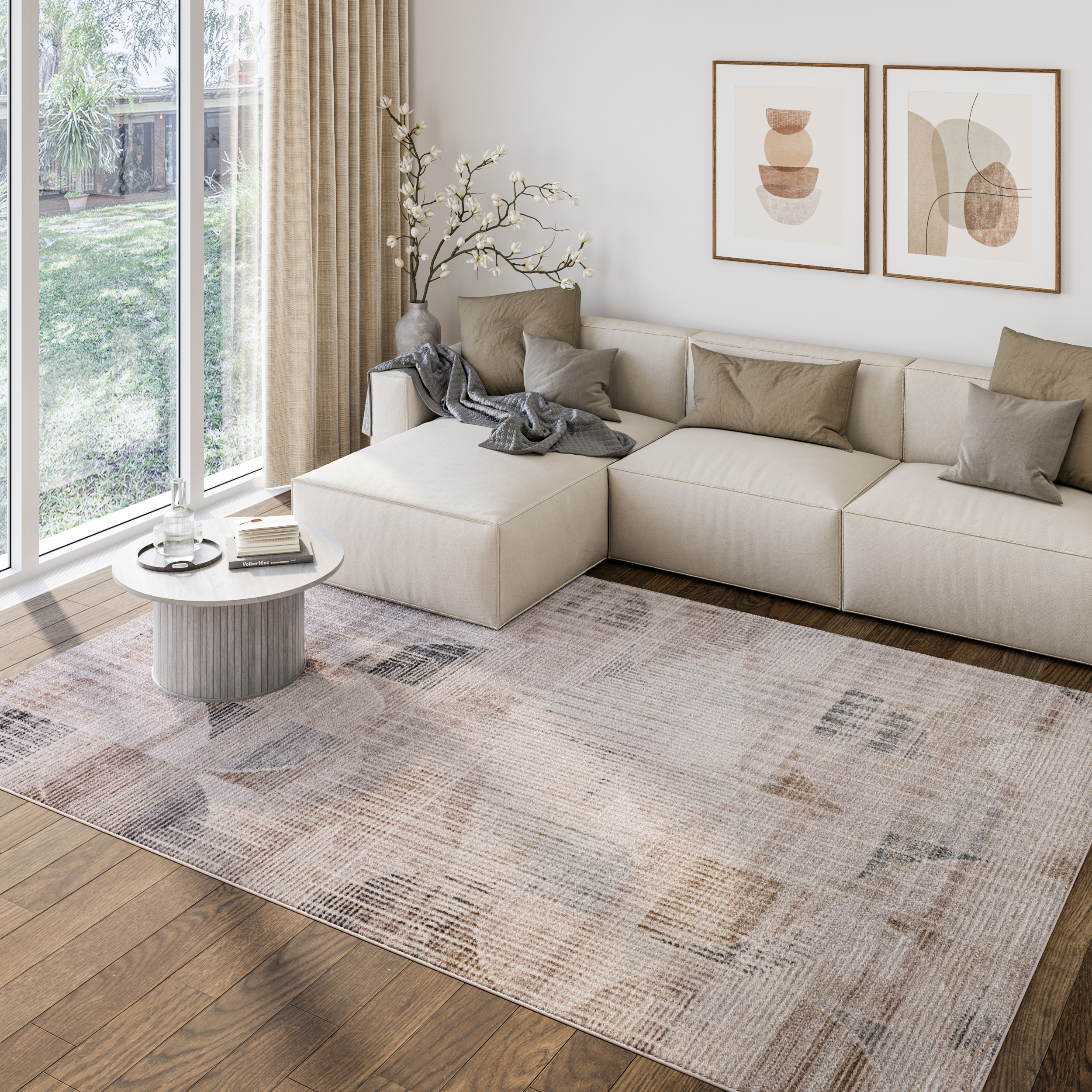 Tappeto Como Beige Grigio Geometrico