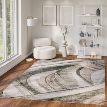Tappeto Como Beige Verde Astratto