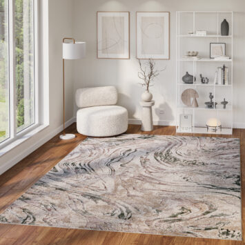 Tappeto Como Beige Verde Marmo