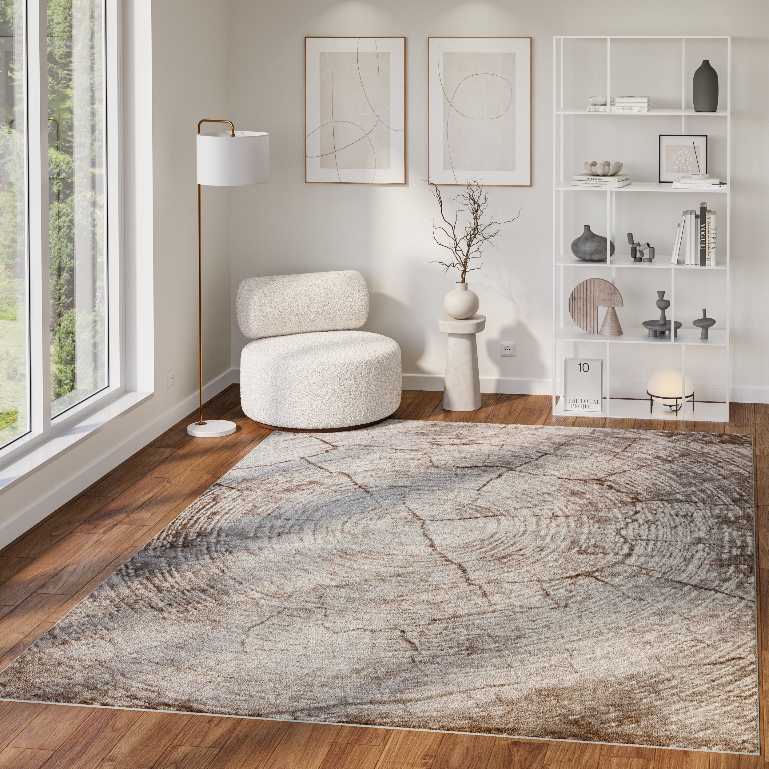 Tappeto Como Beige a Tronco d'Albero