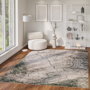 Tappeto Como Beige Verde a Tronco d'Albero