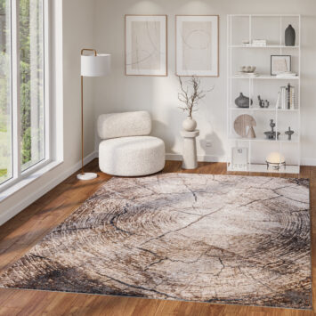 Tappeto Como Marrone Beige a Tronco d'Albero